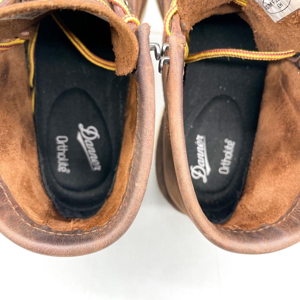 Danner Brown Leather Moc Toe Work Boot with White Sole - Picture 9 of 12